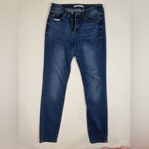Kancan Mid Rise Super Skinny Jeans Women's Sz 9 Blue Cotton Blend Denim Stretch